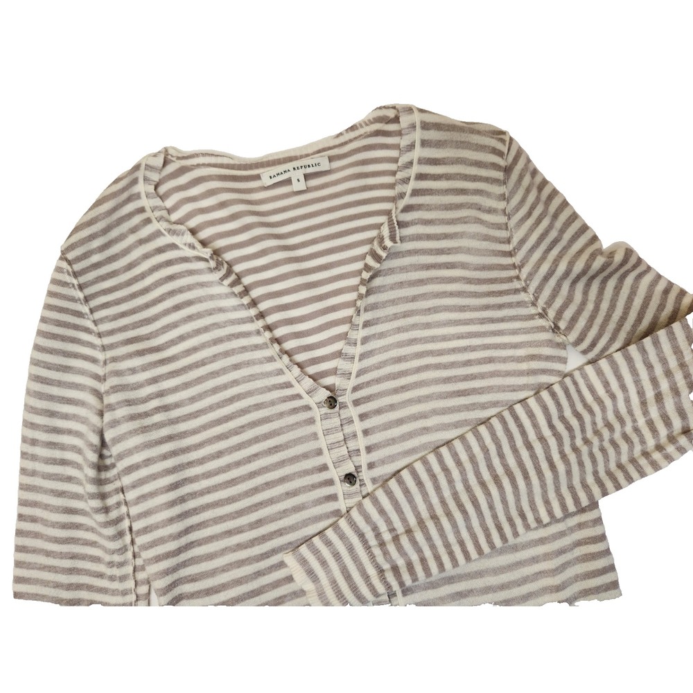 Banana Republic Striped Button‎ Front Cardigan Womens Size Small
